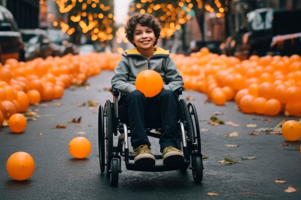 boy in wheelchair with halloween theme.png